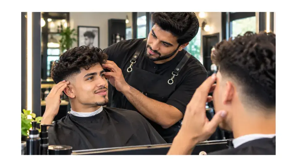mid taper fade barber conversation