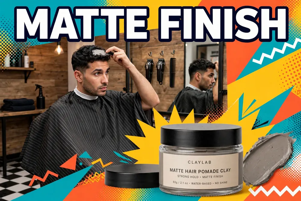 Matte hair pomade clay