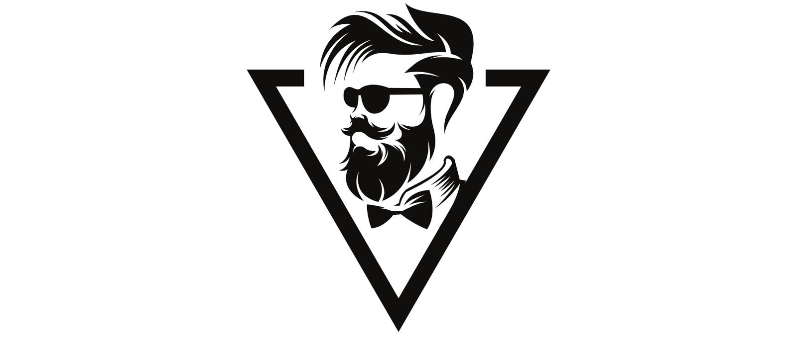 black and white modern barber shop logo