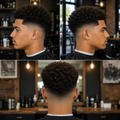 top fade line up curly hair mid taper fade haircut