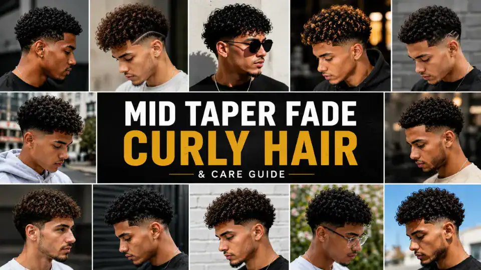 mid taper fade curly hair haircut styles guide