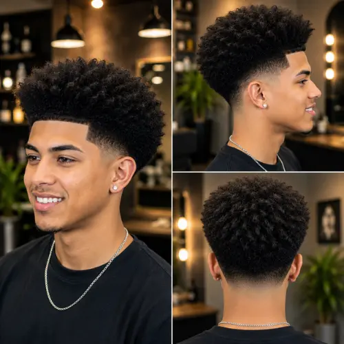 Heavy Crown Blowout Mid Taper Fade