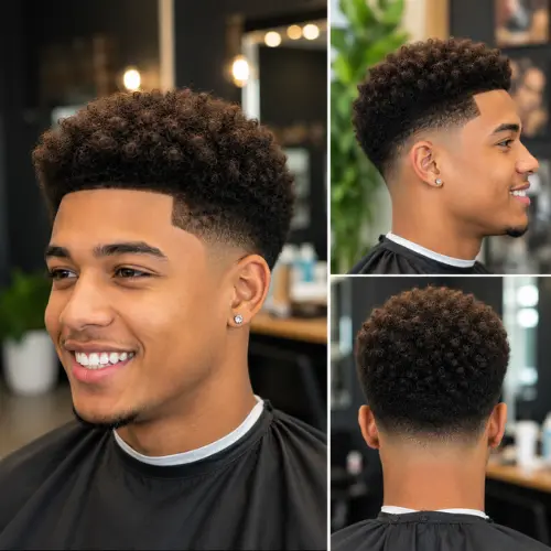 Low Blowout Mid Taper Fade hairstyle for men with textured volume and clean tapered sides