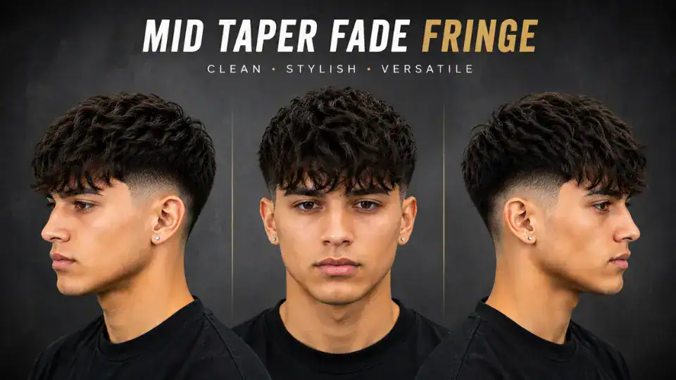 complete mid taper fade fringe hairstyle guide for men