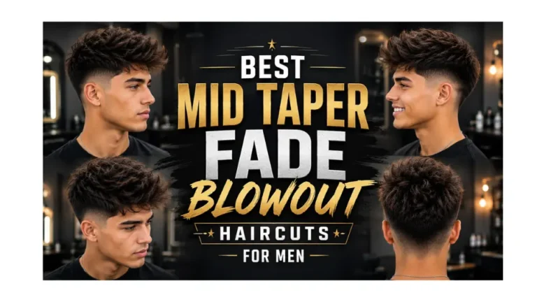 Mid taper fade blowout for men