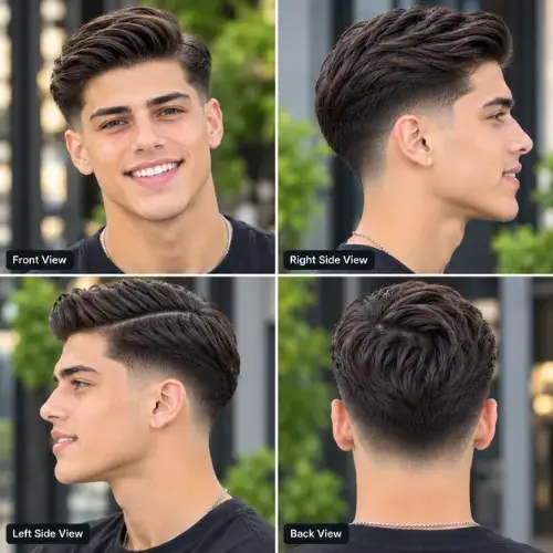 classic mid taper fade comb over haircut for men