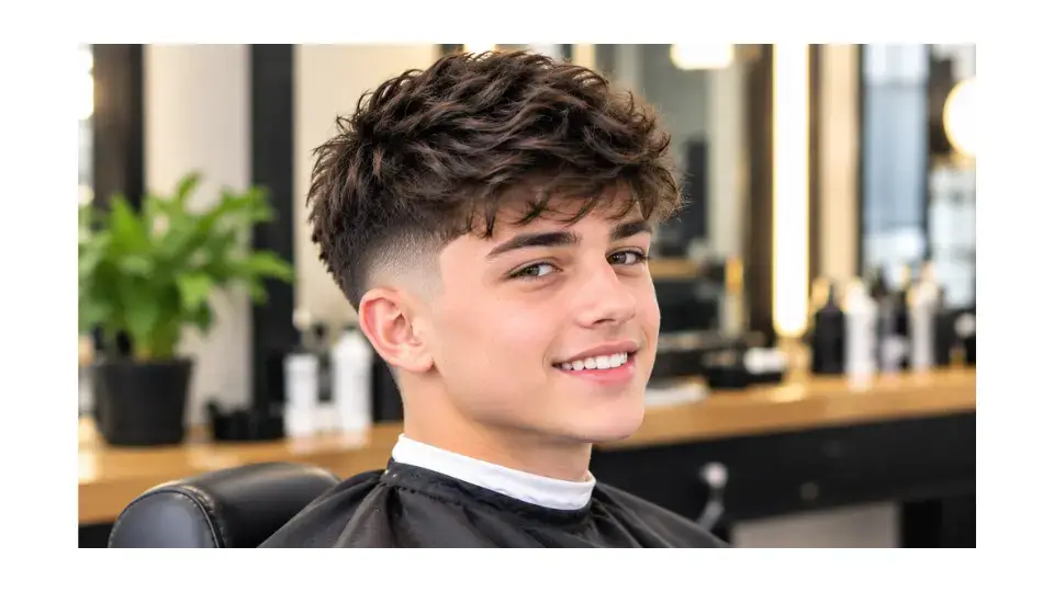 A trendy mid taper fade for boys with short styled hair on top and a smooth side fade