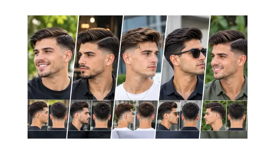 mid taper fade comb over haircut