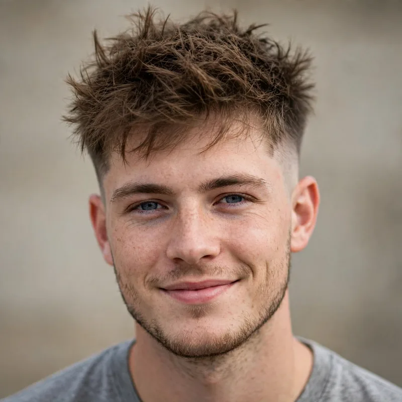 Messy burst fade with tousled textured top