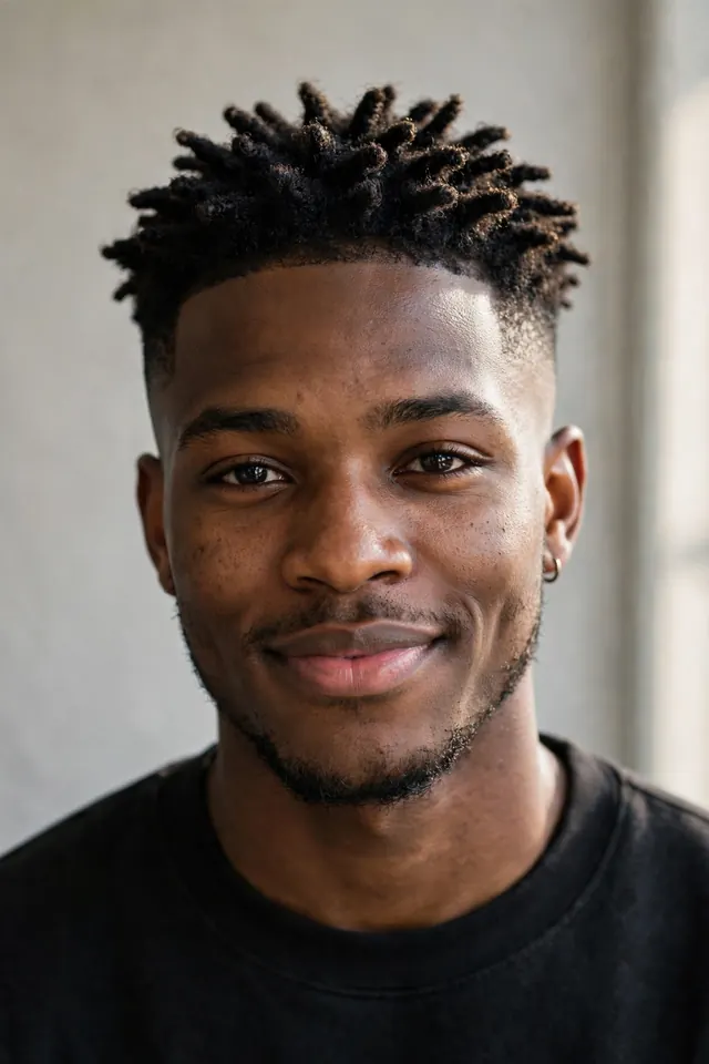 Sponge twist dreads with mid taper fade
