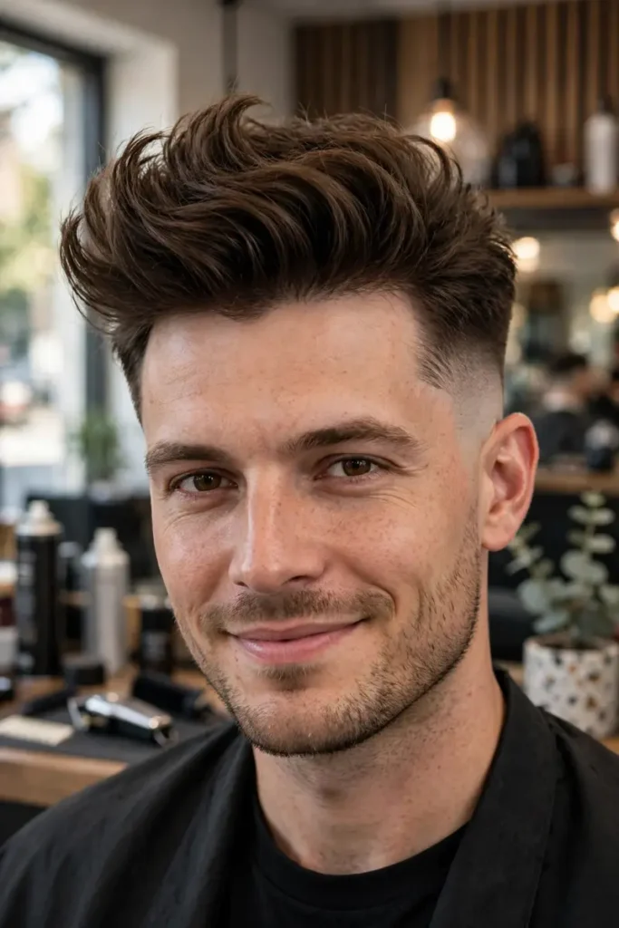 mid taper blowout with voluminous styled top